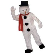 Christmas costume rentals showing a snowman costume for rent